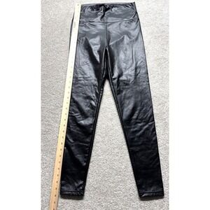 Ginasy Faux Leather Leggings Black High Waist Stretchy Slim Fit Pants Size S